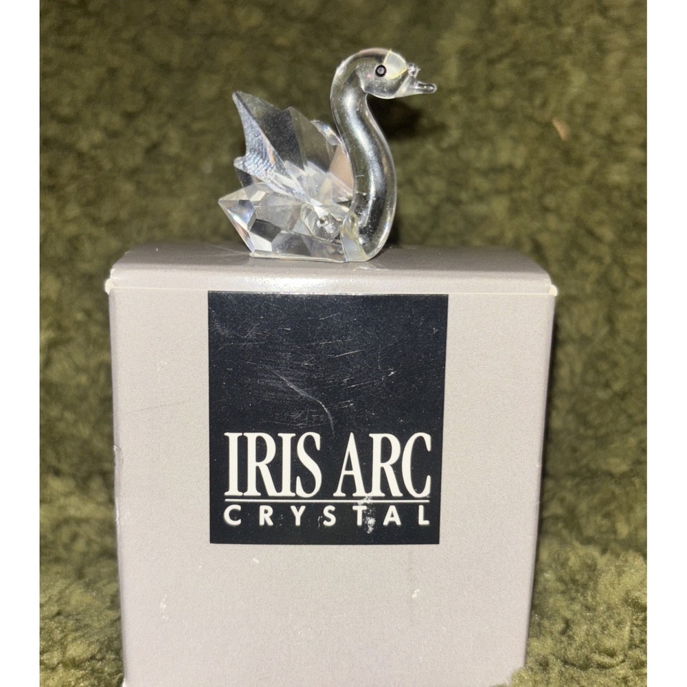 Vintage Miniature Crystal Snail Figurine Rainbow Prism